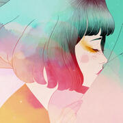 Gris from Gris (2018) she is seen in profile with her eyes closed gently as she kisses her mother's hand.