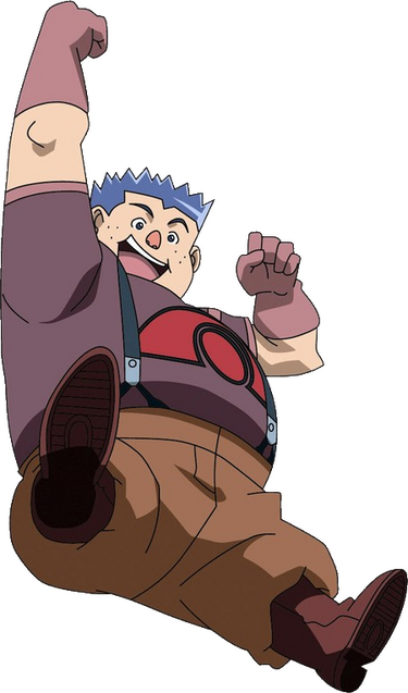 A transparent image of Ed from Dinosaur King jumping and putting his arms up. He's smiling.